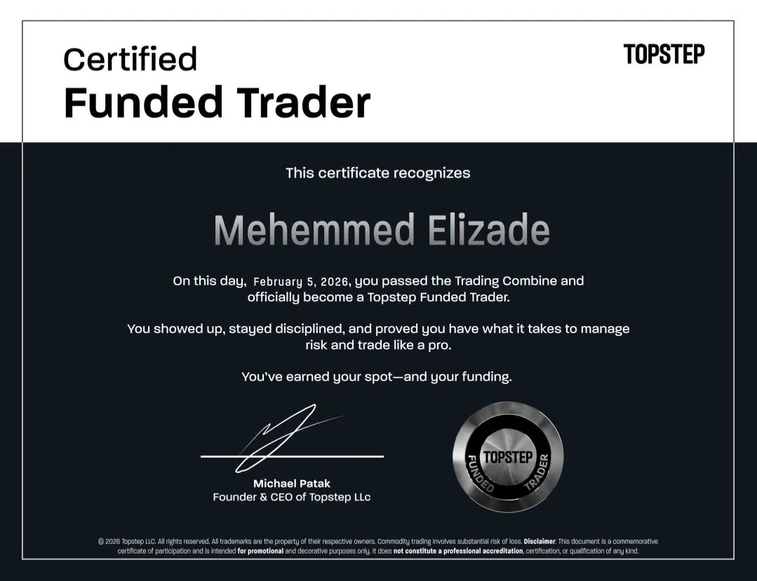Topstep · Payout Təsdiqi · Mehemmed Elizade